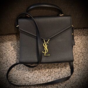Designer Black Leather Crossbody Bag